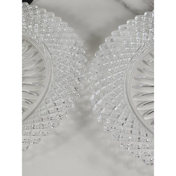 Fostoria Stratton Avon Salad Plates 8" Heavy America Lead Crystal Diamond Shaped - Picture 8 of 12